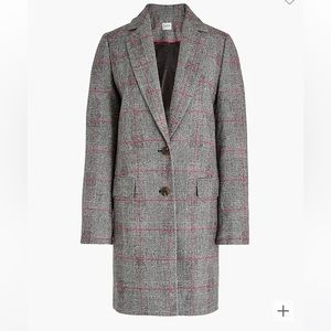 J Crew Glenn Wool Plaid Top Coat sz: 2